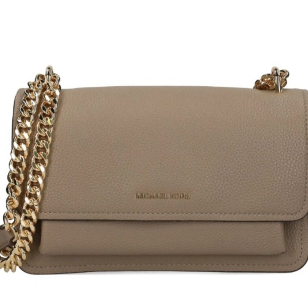 Michael Kors NWT Claire Lg Leather Shoulder Bag - Husk MSRP $298